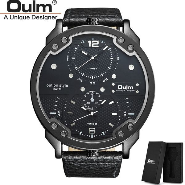 oulm hp3548m super large dial men's watches two time zone male quartz wristwatch genuine leather watch, Slivery;brown
oulm hp3548m super large dial men's watches two time zone male quartz wristwatch genuine leather watch, Slivery;brown