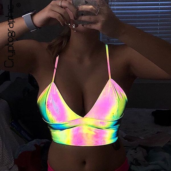 cryptographic holographic v-neck strapless bralette crop sleeveless summer festival streetwear cropped feminino, White
cryptographic holographic v-neck strapless bralette crop sleeveless summer festival streetwear cropped feminino, White