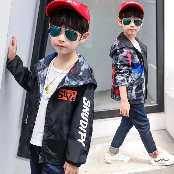 ins boys outdoor jackets 4-13 year old children's clothing camouflage letters reversible spring and autumn jacket hooded, Camo
ins boys outdoor jackets 4-13 year old children's clothing camouflage letters reversible spring and autumn jacket hooded, Camo
