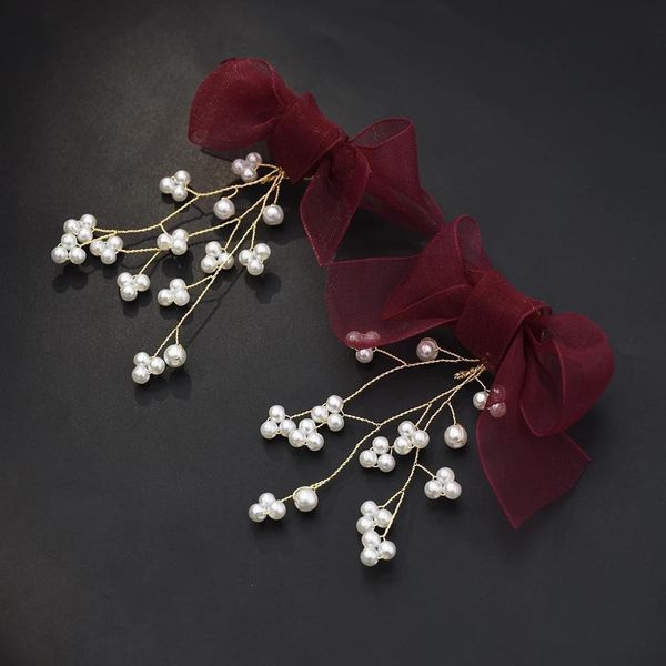 bridal wedding drop earrings simulated pearl charm earring ribbon bowknot flower long tassel earring engagement party jewelry, Silver
bridal wedding drop earrings simulated pearl charm earring ribbon bowknot flower long tassel earring engagement party jewelry, Silver