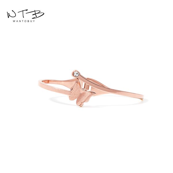 wantobuy exquisite 316l stainless steel rose gold color bangle bracelet elegant butterfly cz zircon for women party jewelry 2019, Black
wantobuy exquisite 316l stainless steel rose gold color bangle bracelet elegant butterfly cz zircon for women party jewelry 2019, Black