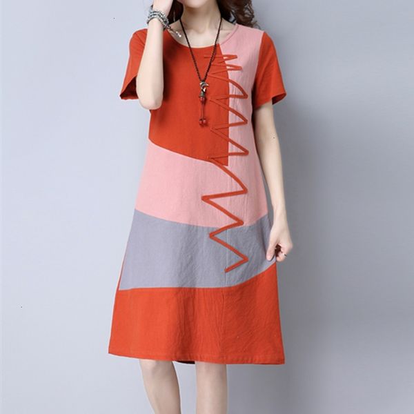 ladies dresses womens clothes dress summer women dress o neck patchwork linen crew neck dress plus size lady clothing designer clothes, Black;gray 
ladies dresses womens clothes dress summer women dress o neck patchwork linen crew neck dress plus size lady clothing designer clothes, Black;gray
