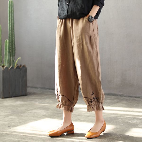 2019 spring lace patchwork flower embroidery loose cotton linen wide leg pants vintage, Black;white
2019 spring lace patchwork flower embroidery loose cotton linen wide leg pants vintage, Black;white