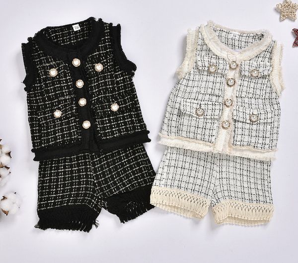 2019 autumn new 1-6 year kids baby girls clothes set sleeveless plaid coat +shorts 2pcs warm outfits, White
2019 autumn new 1-6 year kids baby girls clothes set sleeveless plaid coat +shorts 2pcs warm outfits, White