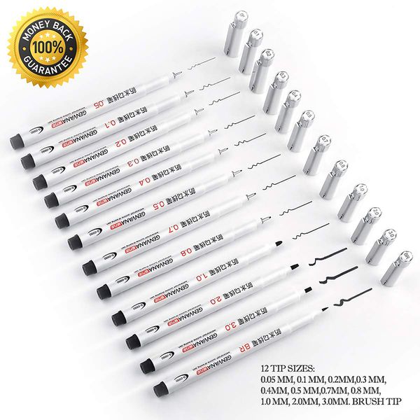 12 size black finelinerink pens waterproof ink micro-line pen for artist journaling technical sketching drawing brush pen
12 size black finelinerink pens waterproof ink micro-line pen for artist journaling technical sketching drawing brush pen