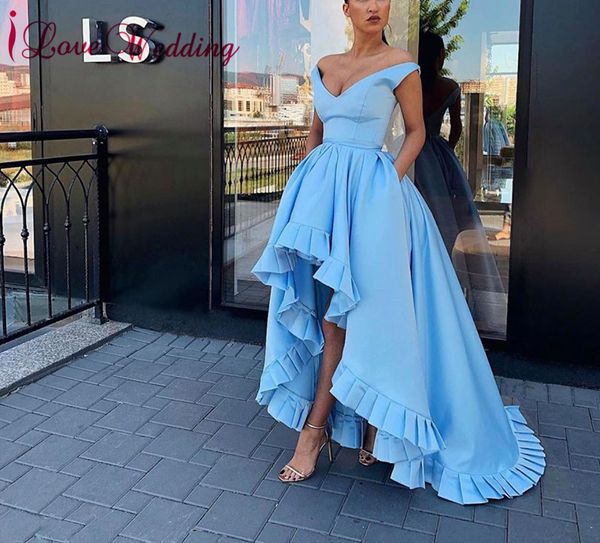 formal dress 2019 v neck blue satin front short long back custom made elegant evening dresses long party gown, White;black
formal dress 2019 v neck blue satin front short long back custom made elegant evening dresses long party gown, White;black