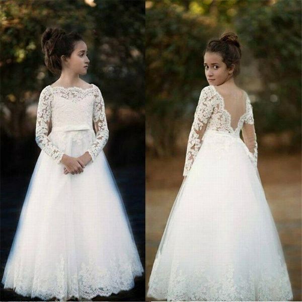 backless lace flower girls dresses with long sleeve a line country first communion gowns for kids cheap, Red;yellow
backless lace flower girls dresses with long sleeve a line country first communion gowns for kids cheap, Red;yellow