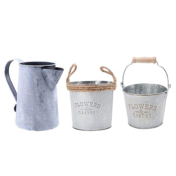 3 pack round galvanized metal buckets plants flower decorative vases with handle
3 pack round galvanized metal buckets plants flower decorative vases with handle