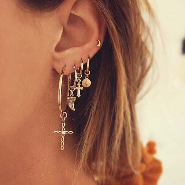 vintage mixed geometric drop earrings for women moon sun cross horn crystal pendant circle earring set female jewelry, Silver
vintage mixed geometric drop earrings for women moon sun cross horn crystal pendant circle earring set female jewelry, Silver