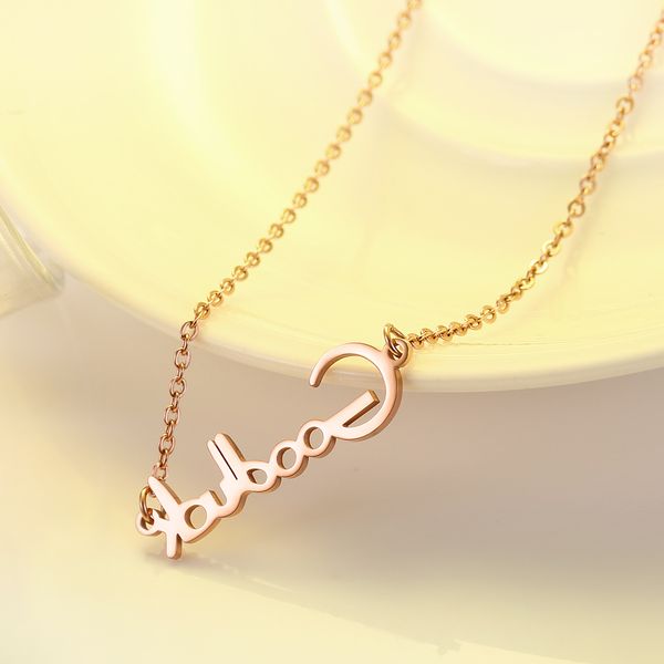 fashion rose gold plated good luck letter pendant necklace cool chain necklaces for sale, Silver
fashion rose gold plated good luck letter pendant necklace cool chain necklaces for sale, Silver
