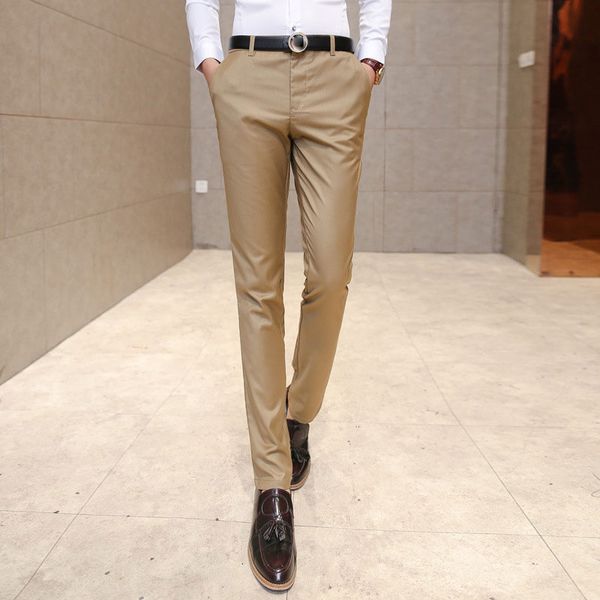 2019 new men's fashionable fine quality comfortable pure color business casual pants / men slim slacks male leisure trousers, Black
2019 new men's fashionable fine quality comfortable pure color business casual pants / men slim slacks male leisure trousers, Black