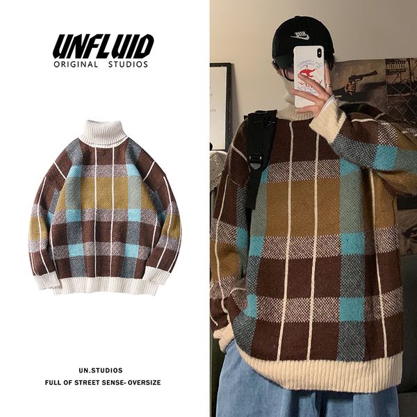 winter new turtleneck men's warm fashion retro casual plaid knitted pullover man streetwear wild loose long sleeve sweater male, White;black
winter new turtleneck men's warm fashion retro casual plaid knitted pullover man streetwear wild loose long sleeve sweater male, White;black
