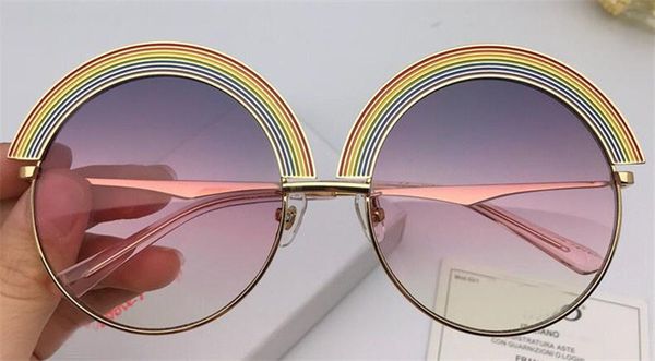 модные популярные солнцезащитные очки круглая рамка радуга высокое качество простой и щедрый стиль danb защитные очки с коробкой 1064, White;black