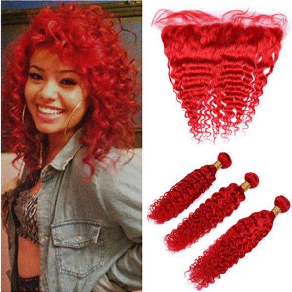 peruvian human hair pure red deep wave bundles 3pcs with 13x4 frontal closure 4pcs lot red colored wavy hair weaves with lace frontal, Black
peruvian human hair pure red deep wave bundles 3pcs with 13x4 frontal closure 4pcs lot red colored wavy hair weaves with lace frontal, Black