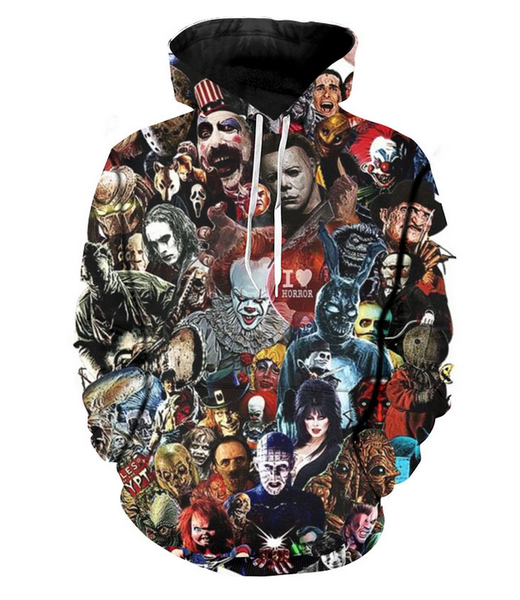 2019 freddy jason murderers personality print 3d hoodies horror movies 3d printed hoodies men / women plus size hooded sweatshirts a 644, Black
2019 freddy jason murderers personality print 3d hoodies horror movies 3d printed hoodies men / women plus size hooded sweatshirts a 644, Black