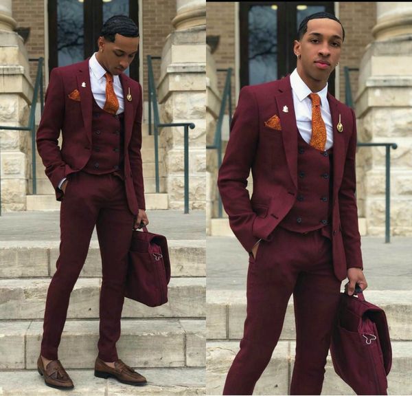 dark red 2020 summer beach wedding tuxedos two button mens groom suits notched lapel slim fit prom party blazer jacket(jacket+vest+pants), Black;gray
dark red 2020 summer beach wedding tuxedos two button mens groom suits notched lapel slim fit prom party blazer jacket(jacket+vest+pants), Black;gray