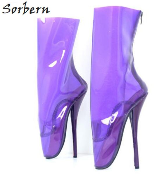 sorbern purple clear pvc ballet heel women boots fetish high heels boots for ladies custom leg size shoes lady, Black
sorbern purple clear pvc ballet heel women boots fetish high heels boots for ladies custom leg size shoes lady, Black