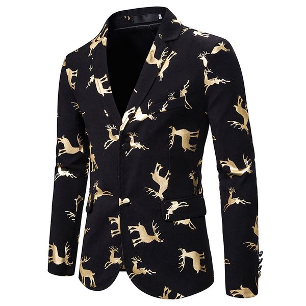 mens designer christmas blazer fashion gold deer printed casual suit jacket single breasted long sleeve coats, White;black
mens designer christmas blazer fashion gold deer printed casual suit jacket single breasted long sleeve coats, White;black