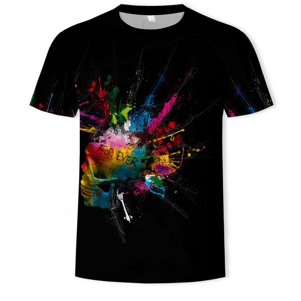 mens designer casual 3d colorful skull printed short sleeve t-shirt, White;black
mens designer casual 3d colorful skull printed short sleeve t-shirt, White;black