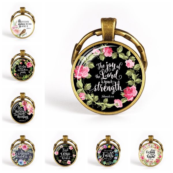 glass cabochon pendant metal keychain christian faith keyrings inspirational quote faith jewelry gift for men women, Slivery;golden
glass cabochon pendant metal keychain christian faith keyrings inspirational quote faith jewelry gift for men women, Slivery;golden