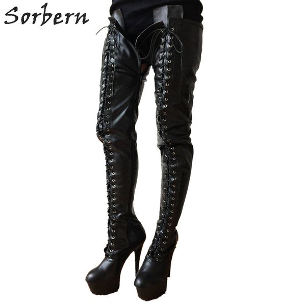 15cm platform extreme loong leg 80cm crotch thigh high boots ladies spike high heels platform lace up zip black matte
15cm platform extreme loong leg 80cm crotch thigh high boots ladies spike high heels platform lace up zip black matte