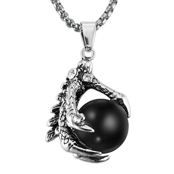 black alloy dragon claw pendant necklace man vintage classic accessories banquet jewelry antique gift birthday, Silver
black alloy dragon claw pendant necklace man vintage classic accessories banquet jewelry antique gift birthday, Silver