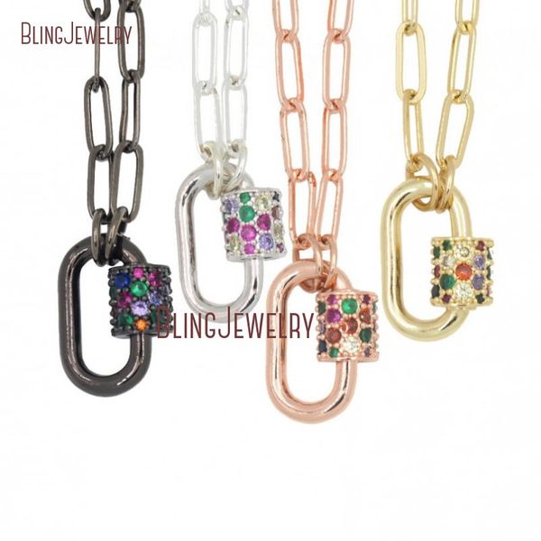 paper clip chain choker necklace color oval cz carabiner lock screw clasp necklace nm30827, Silver
paper clip chain choker necklace color oval cz carabiner lock screw clasp necklace nm30827, Silver