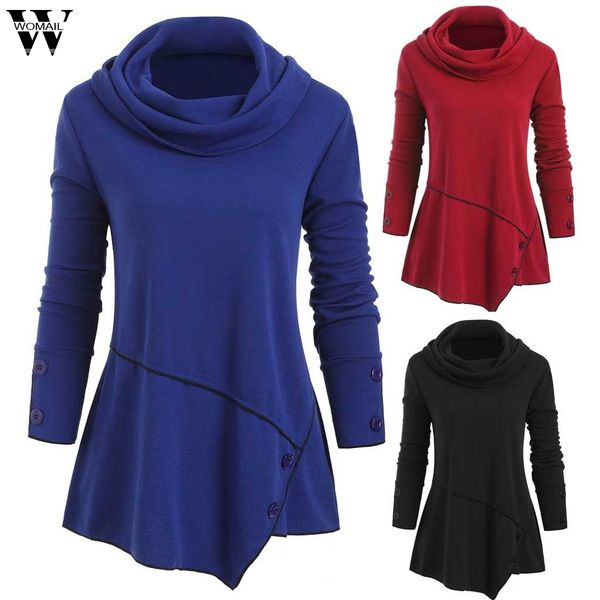 womail shirt women autumn winter long sleeve irregular casual button turtleneck pullover tunic shirt blusas feminina plus size, White
womail shirt women autumn winter long sleeve irregular casual button turtleneck pullover tunic shirt blusas feminina plus size, White
