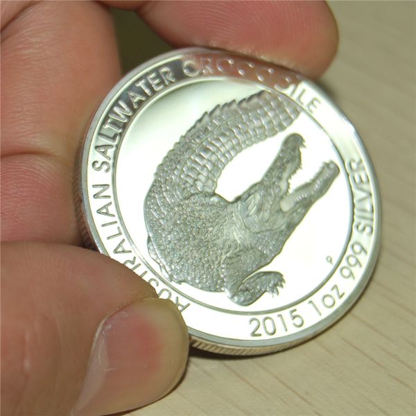 

австралийский морской крокодил 2015 $ 1 доллары 1oz 999 посеребренной монета
