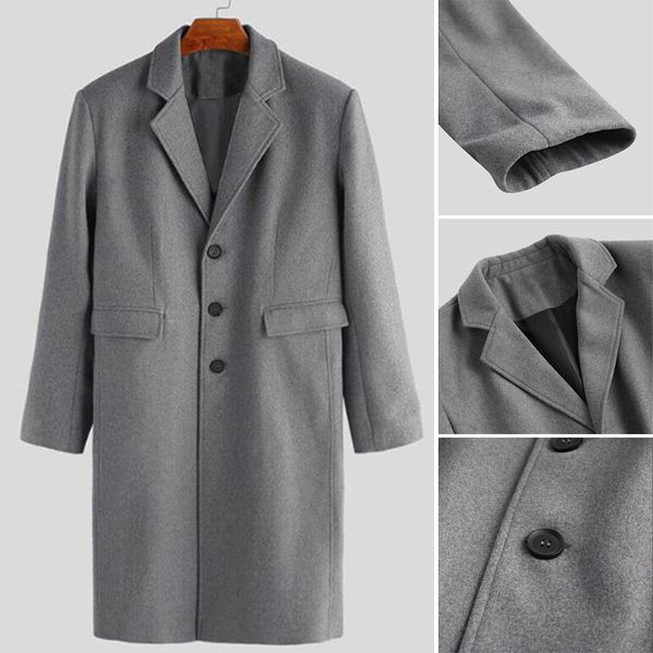 mens casual long coat button down single-breasted lapel collar winter overcoat, Black
mens casual long coat button down single-breasted lapel collar winter overcoat, Black