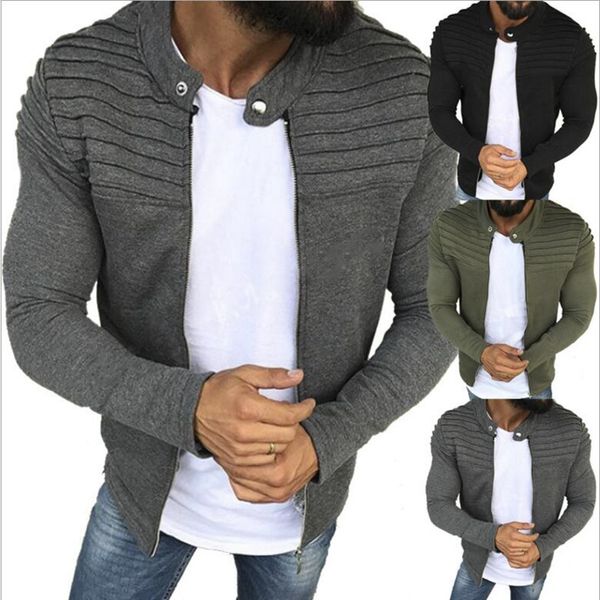 2019 men's plain stripe patchwork cardigan sport casual zipper men's jacket men jacket clothes high street trench coat, Black;brown
2019 men's plain stripe patchwork cardigan sport casual zipper men's jacket men jacket clothes high street trench coat, Black;brown