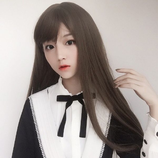 explosive air bangs female growth straight hair ventilated chemical fiber wig wig manufacturers, Black
explosive air bangs female growth straight hair ventilated chemical fiber wig wig manufacturers, Black