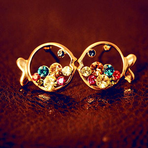fashion jewelry colorful rhinstone cute fish stud earrings hollow out gold clownfish earrings s310, Golden;silver
fashion jewelry colorful rhinstone cute fish stud earrings hollow out gold clownfish earrings s310, Golden;silver