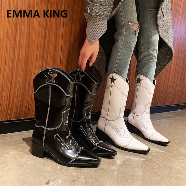 cut out five-pointed star western women mid-calf boots pointed toe stitching shoes female cow leather high heels shoes women, Black
cut out five-pointed star western women mid-calf boots pointed toe stitching shoes female cow leather high heels shoes women, Black