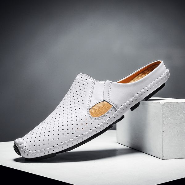 2020 popular half slippers men black brown summer hole men flats sneakers half drag loafers shoes leather flat footwear for mens
2020 popular half slippers men black brown summer hole men flats sneakers half drag loafers shoes leather flat footwear for mens