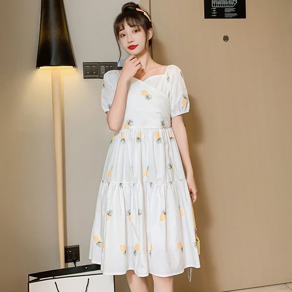2020 maternity summer cotton dress short puff sleeve v-neck fashion embroidery empire dress preppy style pregnant women, White
2020 maternity summer cotton dress short puff sleeve v-neck fashion embroidery empire dress preppy style pregnant women, White