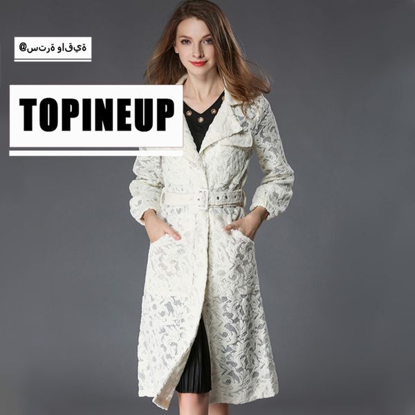 european style new women's elegant lace coat 2019 female style medium-length white trench coat for business women wear, Tan;black
european style new women's elegant lace coat 2019 female style medium-length white trench coat for business women wear, Tan;black