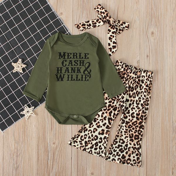 newborn infant baby boy girl letter romper leopard flared pants clothes set baby clothes sets layette casual cotton autumn, White 
newborn infant baby boy girl letter romper leopard flared pants clothes set baby clothes sets layette casual cotton autumn, White