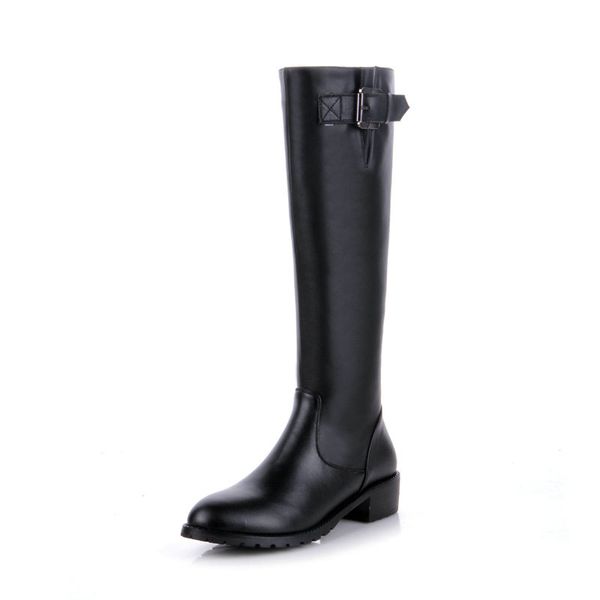 genuine leather boots women autumn winter western boots buckle fashion knee high boots ladies shoes, Black
genuine leather boots women autumn winter western boots buckle fashion knee high boots ladies shoes, Black