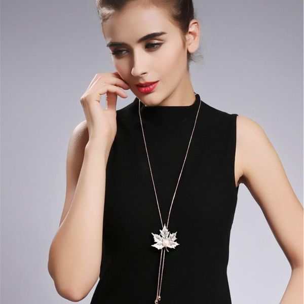fashion new leaf crystal pearls pendant tassel decoration necklace gift for women female boho long sweater jewelry chain, Silver
fashion new leaf crystal pearls pendant tassel decoration necklace gift for women female boho long sweater jewelry chain, Silver