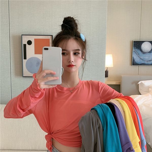 summer 2020 perspective solid color mesh long sleeve sunscreen shirt thin pullover t-shirt female 11 color in, White
summer 2020 perspective solid color mesh long sleeve sunscreen shirt thin pullover t-shirt female 11 color in, White