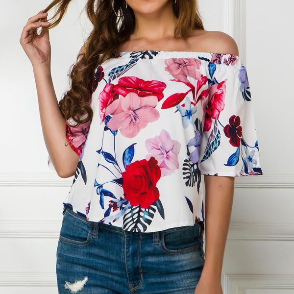 jodimitty 2020 women blouses off shoulder flower print shirts summer spring lady new slash ladies blusas tees, White
jodimitty 2020 women blouses off shoulder flower print shirts summer spring lady new slash ladies blusas tees, White