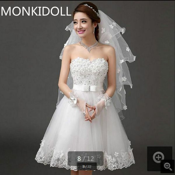 real picture 2019 romantic short petite girls wedding dress informal strapless sweetheart neck flower beaded petite wedding gowns on sale, White
real picture 2019 romantic short petite girls wedding dress informal strapless sweetheart neck flower beaded petite wedding gowns on sale, White