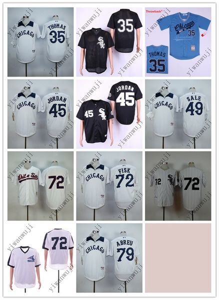 white sox 35# thomas/45# /49# sale/72# fisk/79# abreu white light blue baseball jerseys shirt stitched, Blue;black
white sox 35# thomas/45# /49# sale/72# fisk/79# abreu white light blue baseball jerseys shirt stitched, Blue;black