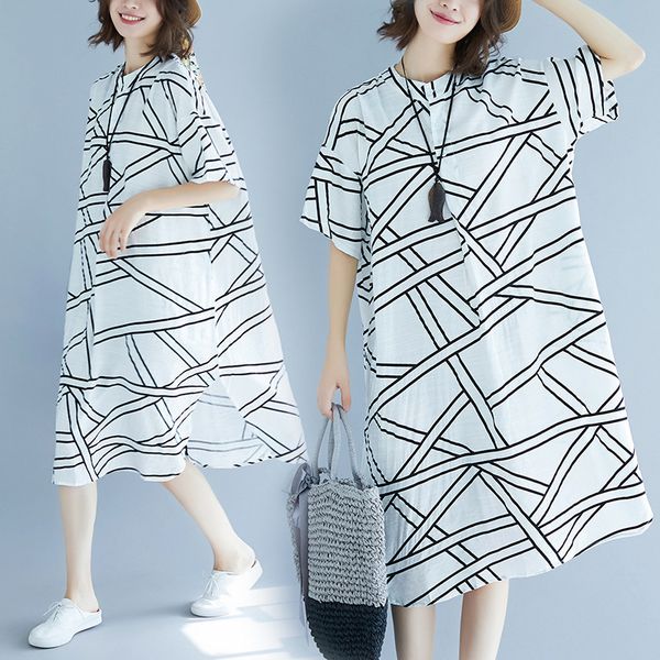cotton dress xia wenyi stand lead short sleeve will code suit-dress long fund leisure time easy shirt skirt, White;black
cotton dress xia wenyi stand lead short sleeve will code suit-dress long fund leisure time easy shirt skirt, White;black