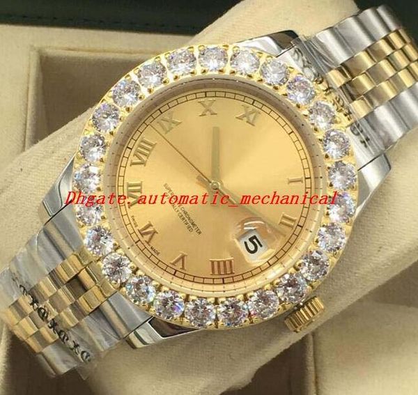multi-style luxury watch bigger diamond watch 18k rose gold 43mm roman dial automatic fashion men's watches wristwatch, Slivery;brown
multi-style luxury watch bigger diamond watch 18k rose gold 43mm roman dial automatic fashion men's watches wristwatch, Slivery;brown