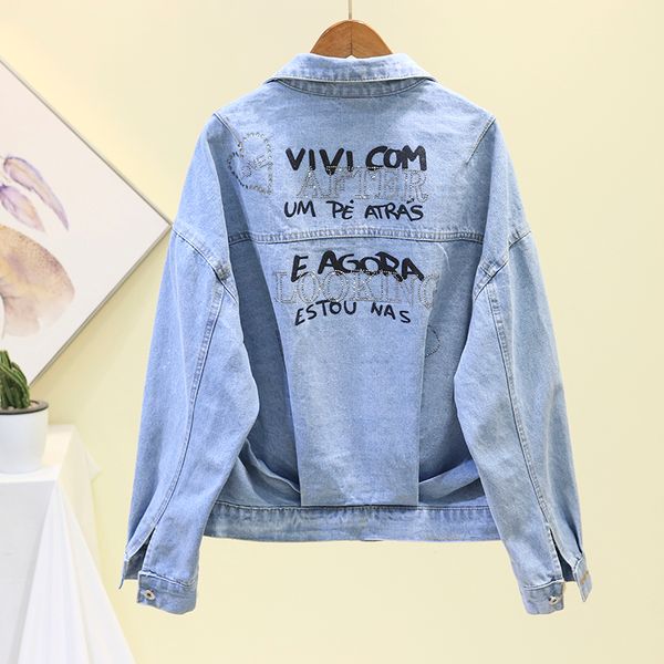 spring autumn korean loose jeans jacket women heavy diamonds letter print washed short denim jacket female vintage basic coats, Black;brown
spring autumn korean loose jeans jacket women heavy diamonds letter print washed short denim jacket female vintage basic coats, Black;brown