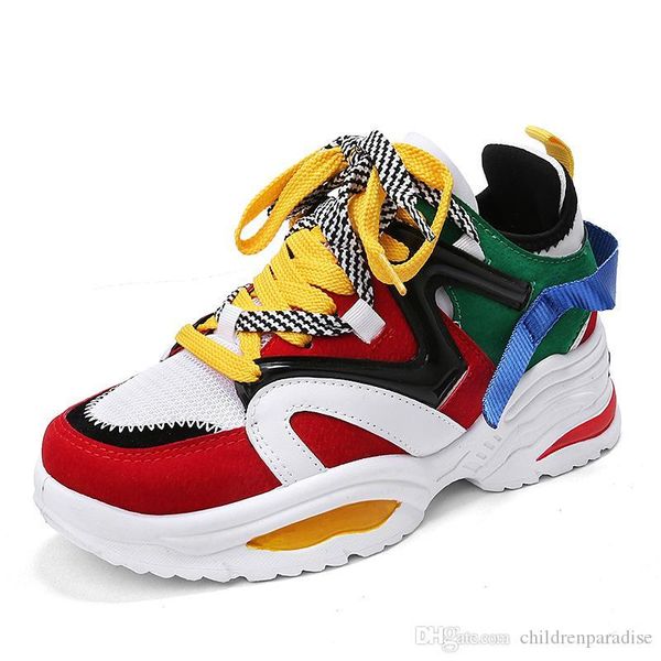 bomlight trendy women sneakers thick sole ladies platform shoes web celebrity chunky dad sneakers chaussures femme buty damskie, Black;red
bomlight trendy women sneakers thick sole ladies platform shoes web celebrity chunky dad sneakers chaussures femme buty damskie, Black;red