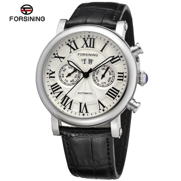 forsining mechanical men's wrist watch waterproof luminous sports leisure clock leather business automatic men watch, Slivery;brown
forsining mechanical men's wrist watch waterproof luminous sports leisure clock leather business automatic men watch, Slivery;brown