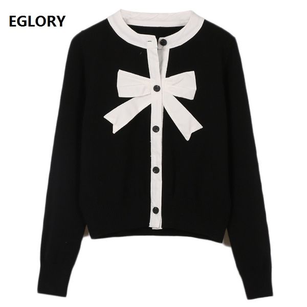 2019 spring fashion sweater cardigan women elegant bow patchwork long sleeve knitted cardigan ladies casual coat female, White;black
2019 spring fashion sweater cardigan women elegant bow patchwork long sleeve knitted cardigan ladies casual coat female, White;black